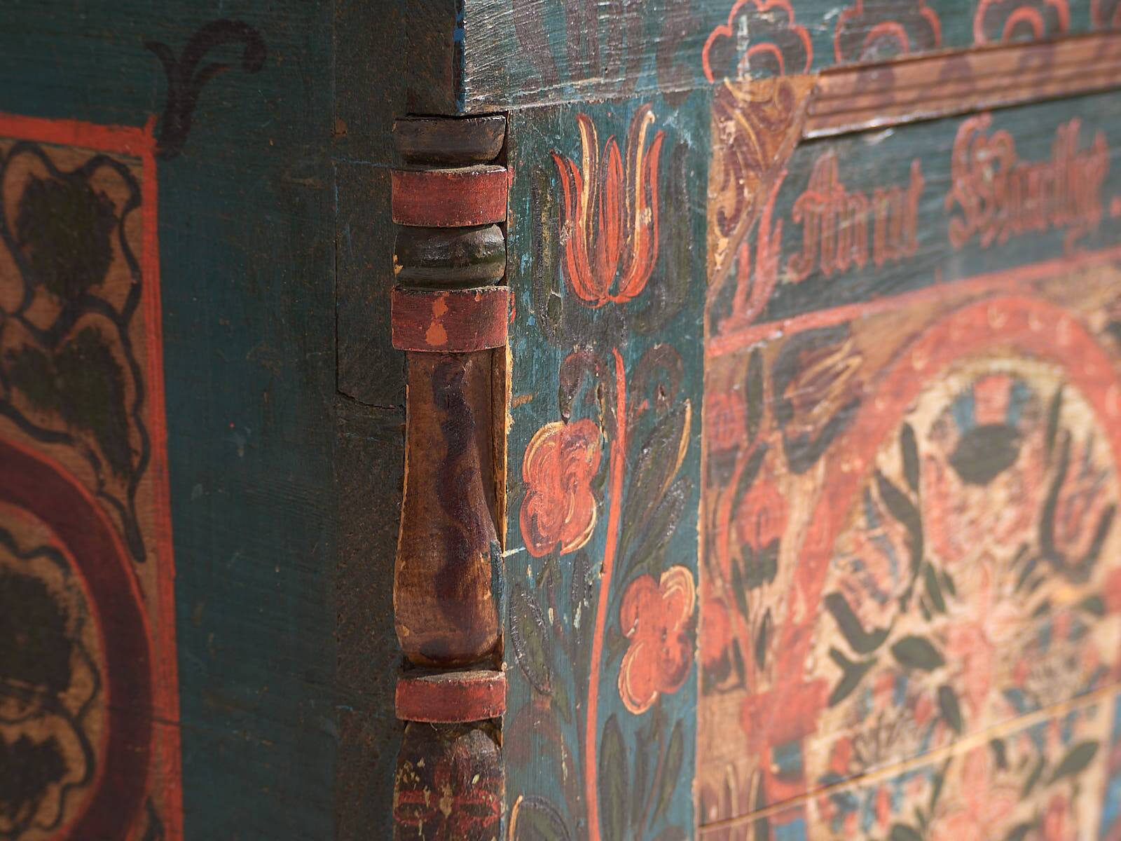 Antique hand-painted trunk dated 1847 #22