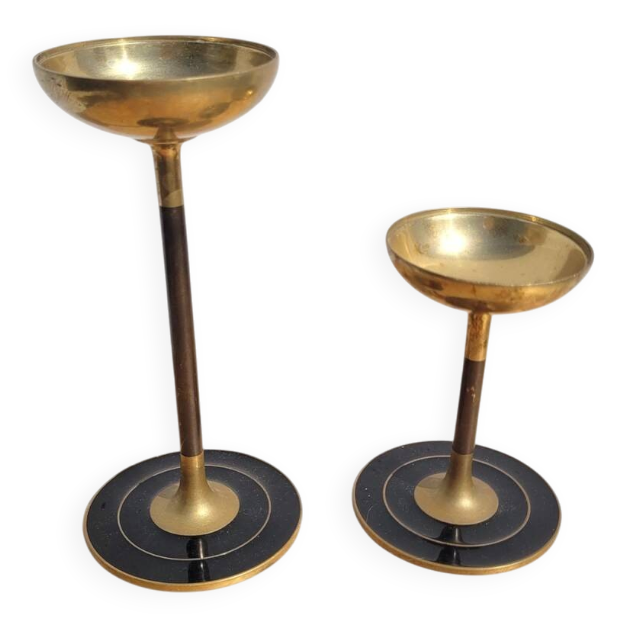 Pair of brass candlesticks or candle holders