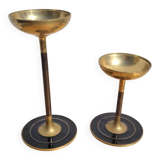 Pair of brass candlesticks or candle holders