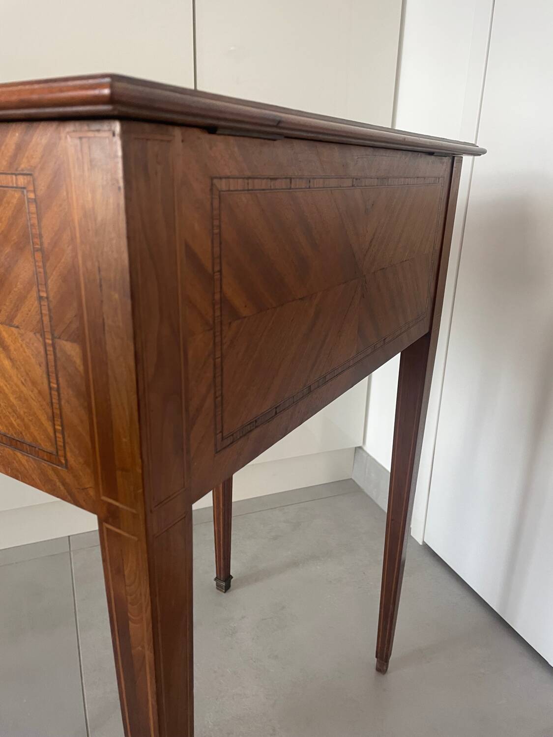 Directoire marquetry console in mahogany