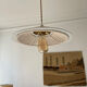 Suspension Parasol raphia et metal doré