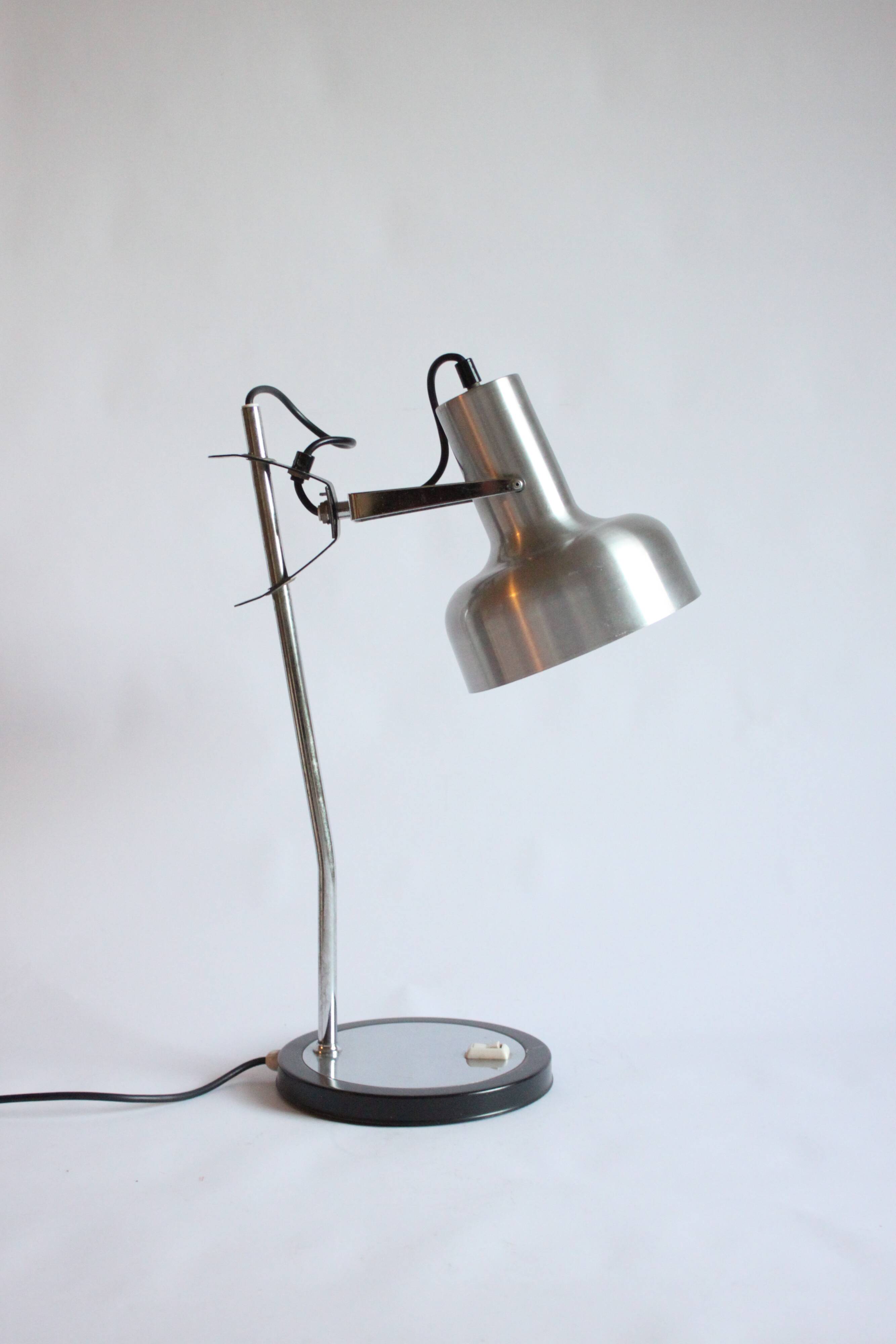 Mid century modern adjustable metal desk lamp, 1960s