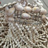 Hanging lampshade in cauri shells