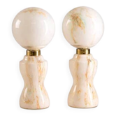 Paire de lampes de table en verre, années 1970–80
