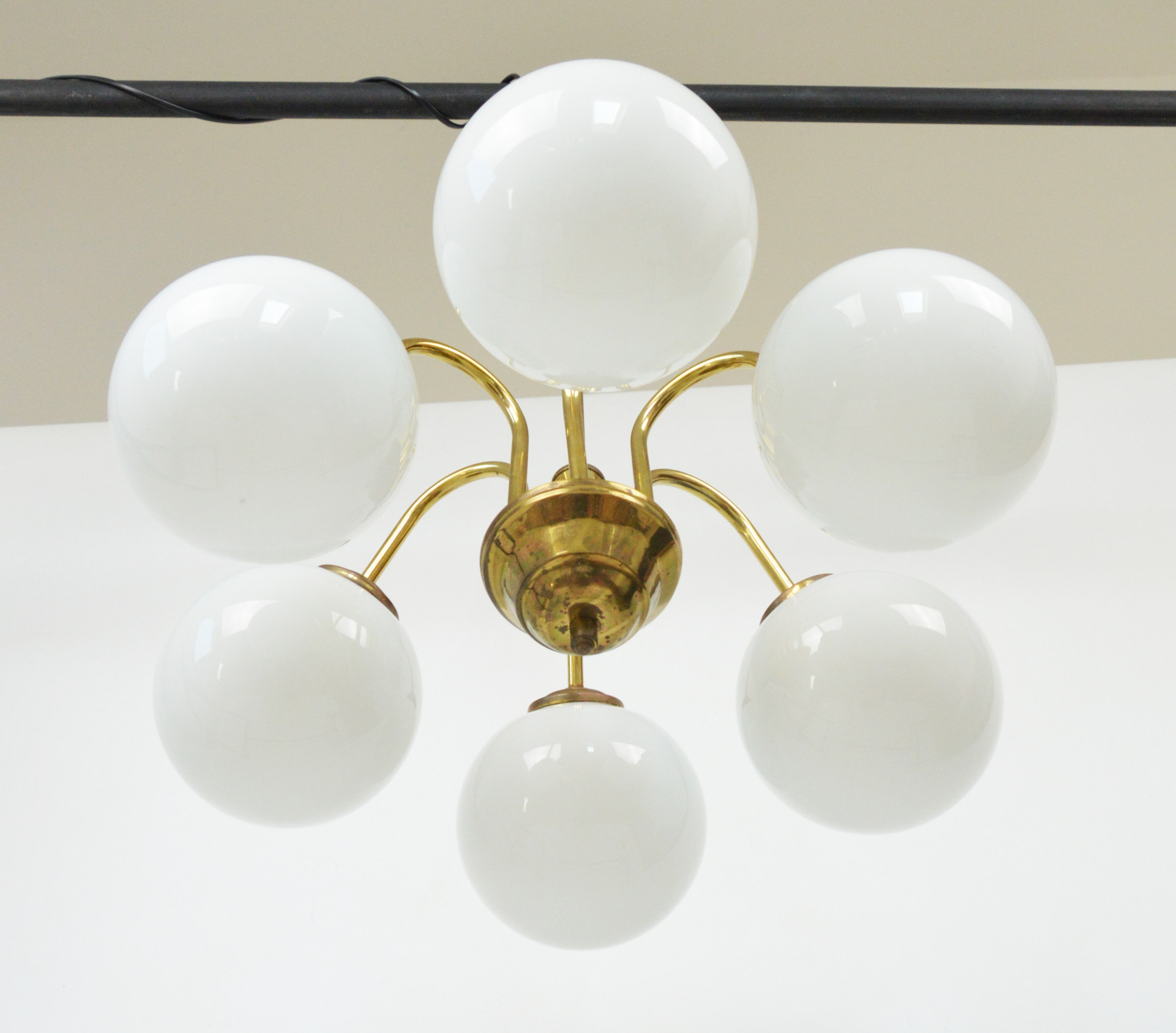 Six-arm chandelier, Poland, 1980s