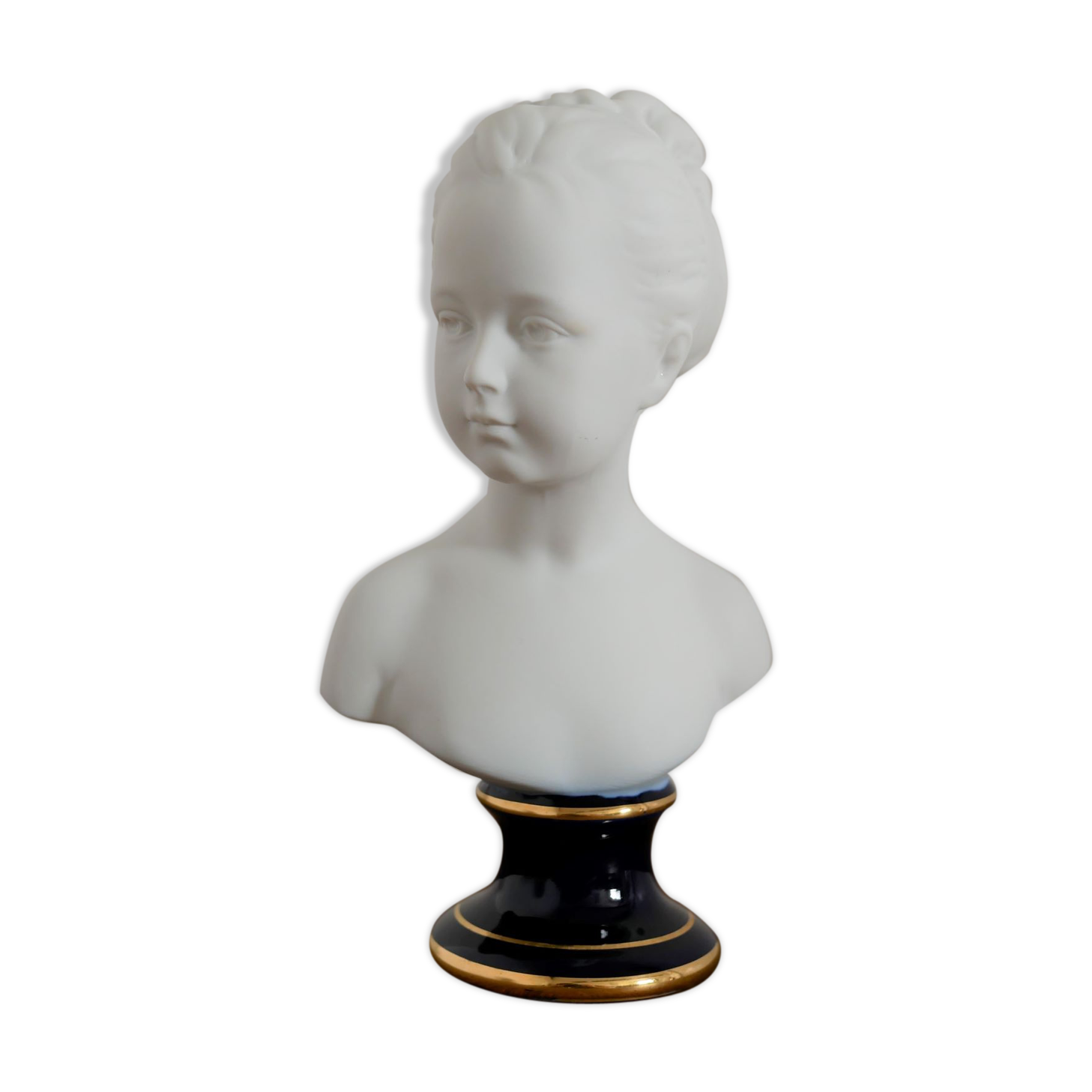Limoges porcelain girl bust by C.Tharaud