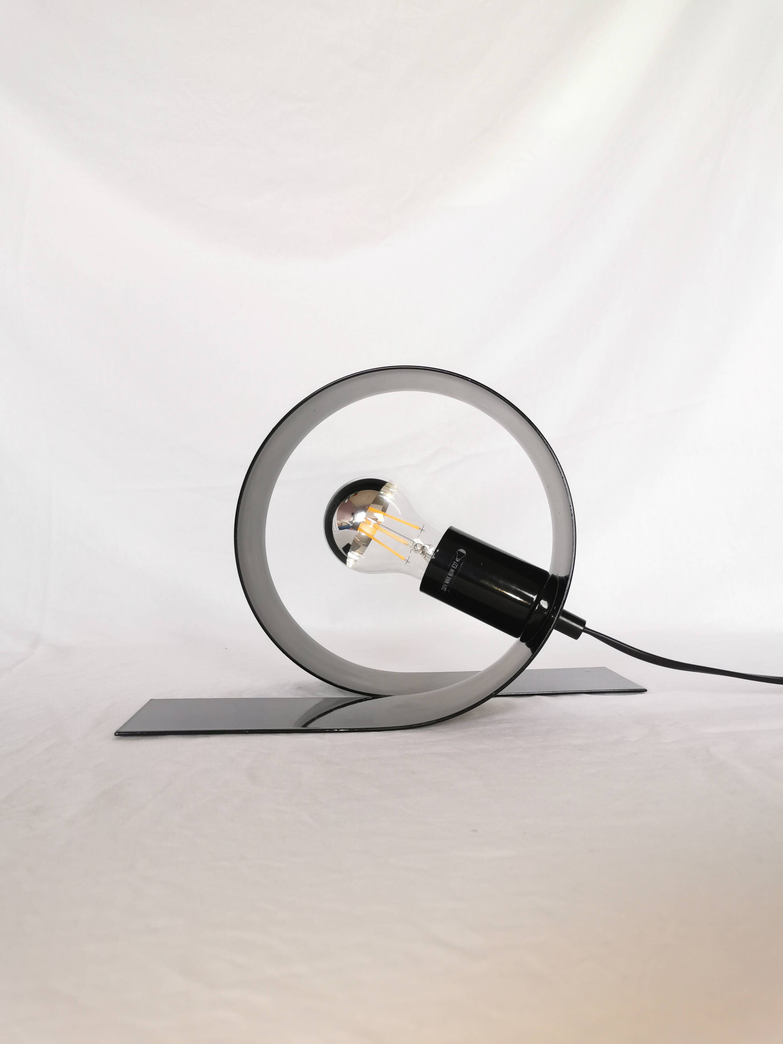 Steel looping lamp, Massive, Belgium, 1990.