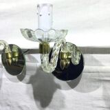 Pair of glass and mirror sconces
