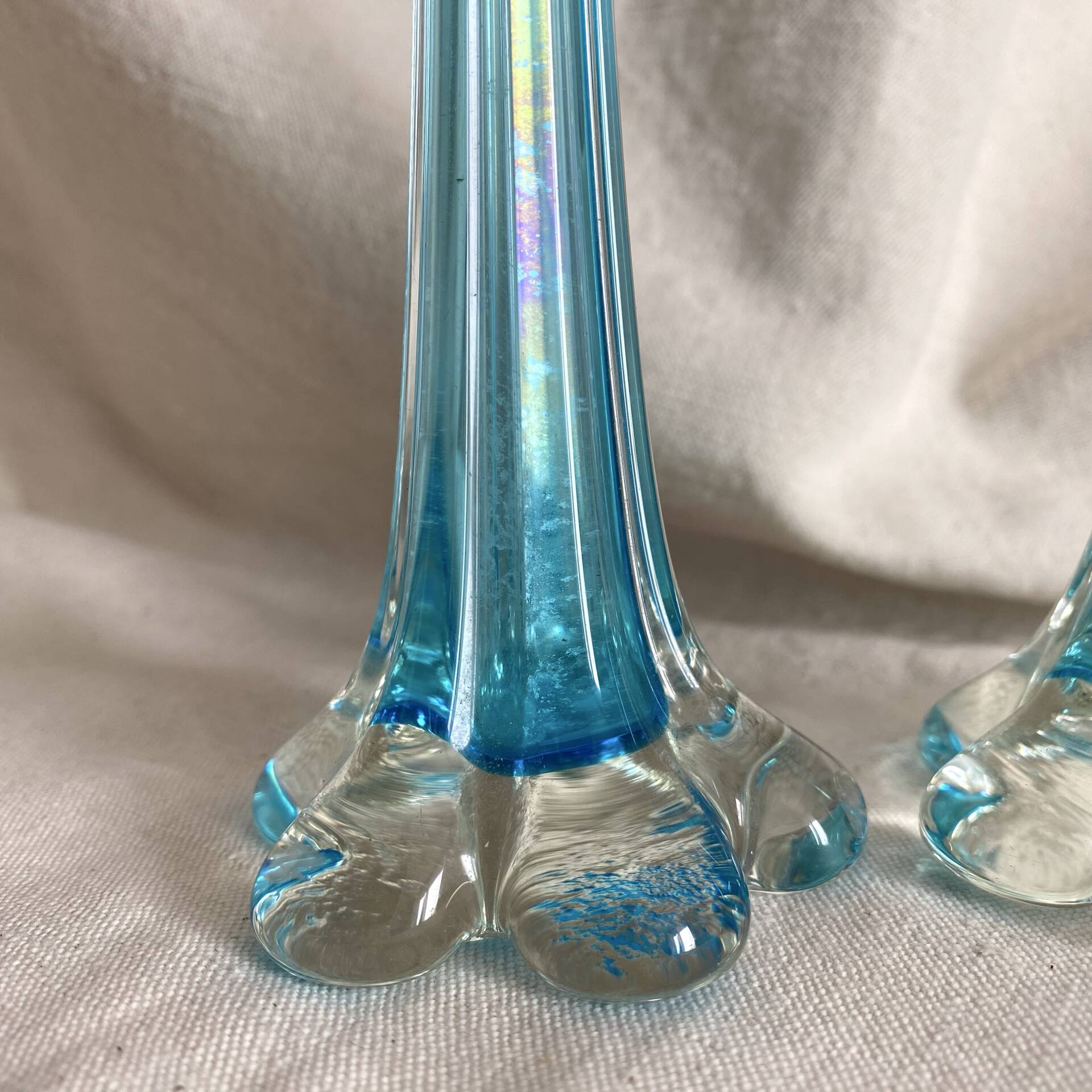 Pair of blown glass soliflore vases, 1960s