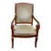Louis Philippe regency office chair in solid wood and beige velvet