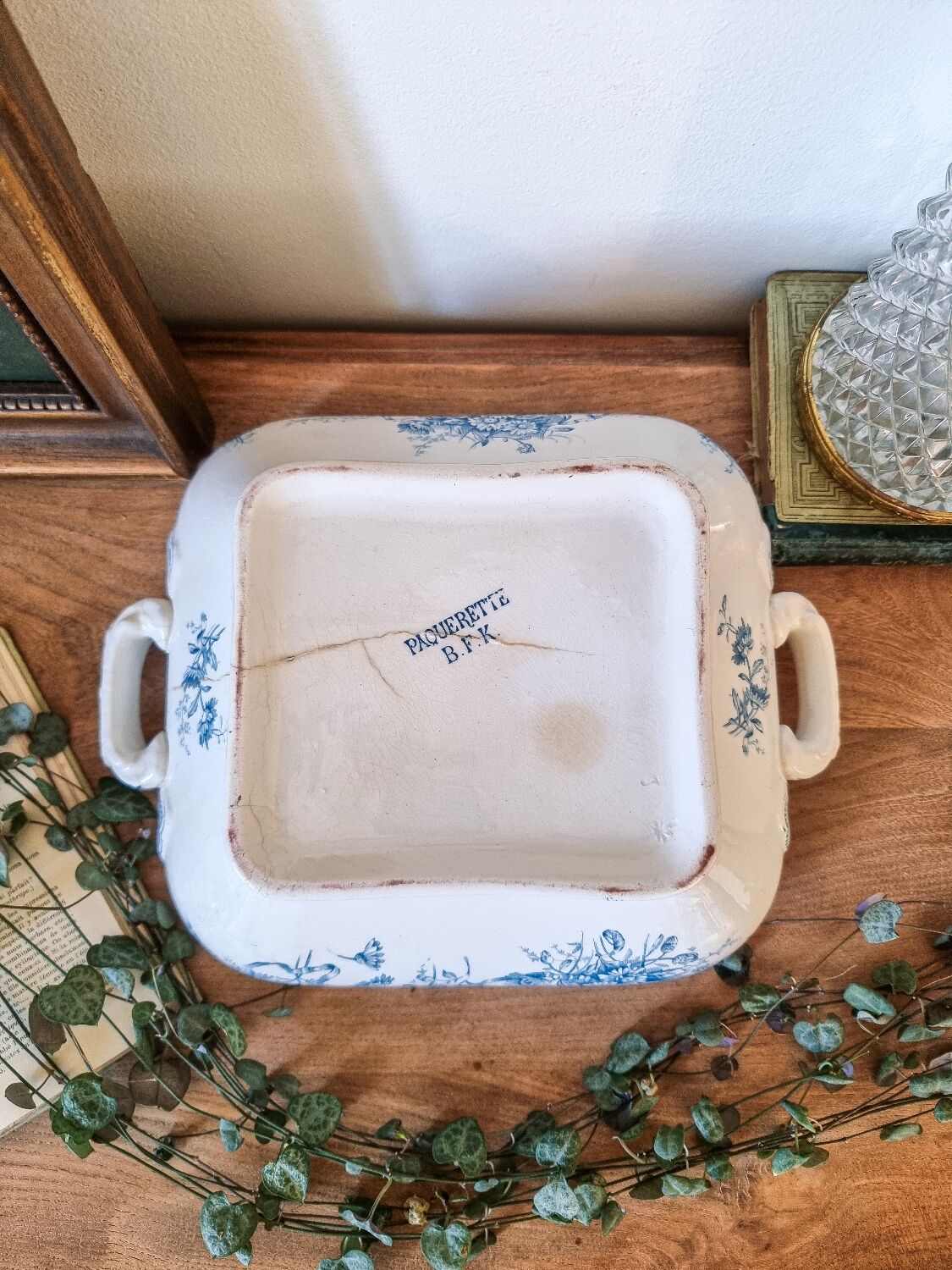 Square vegetable dish in iron earth, BFK