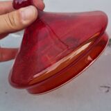 cut with standing lid Murano empoli italy red orange