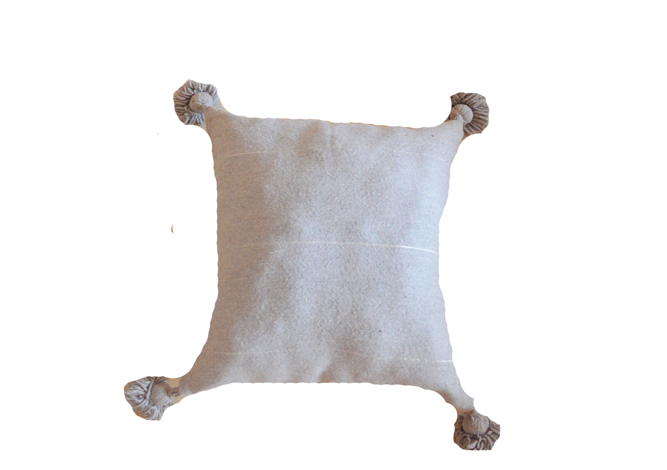 Moroccan pompon pillow grey 48x48cm
