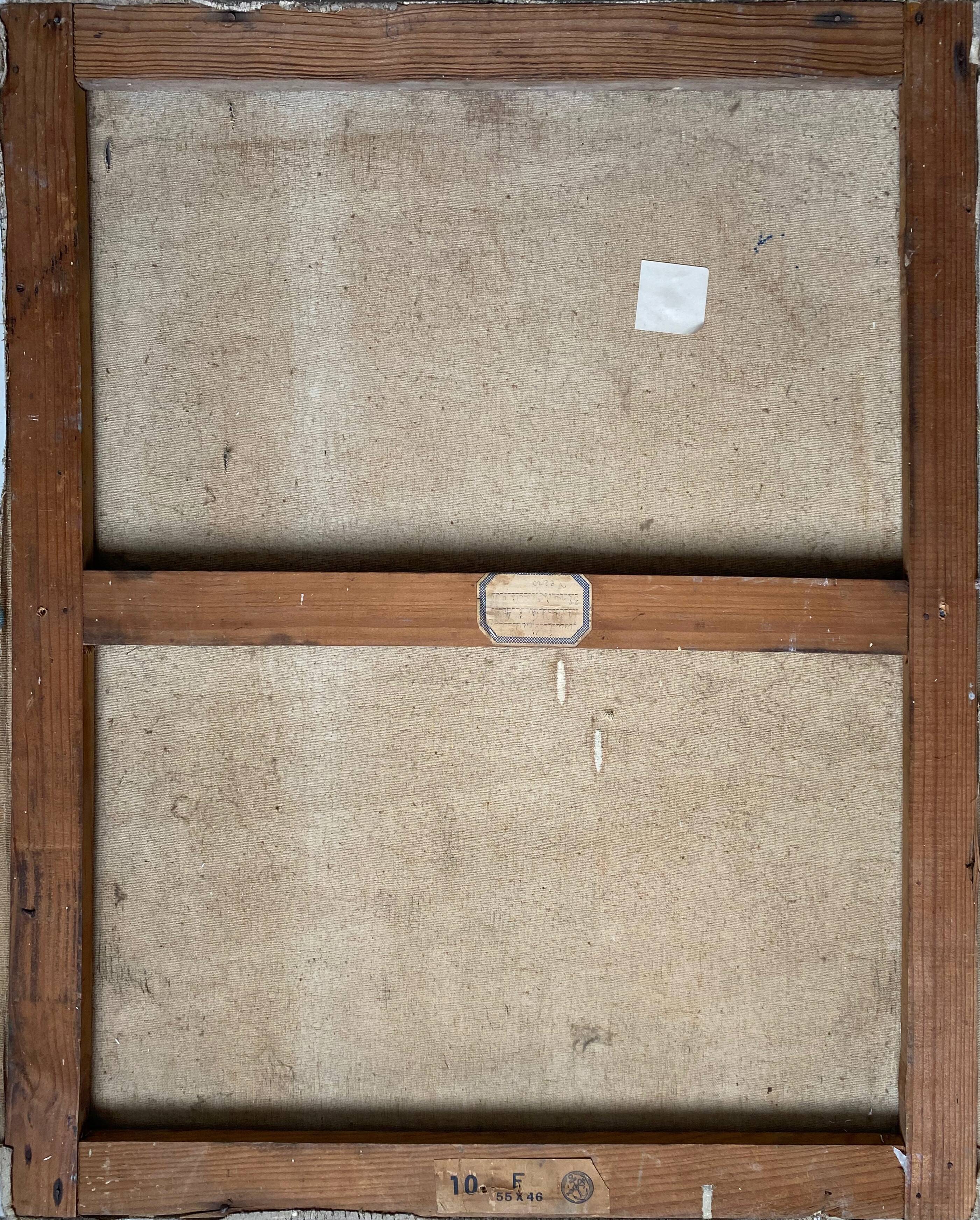 Painting "river and village" by Jacquelin Gaeremynck school of Leers