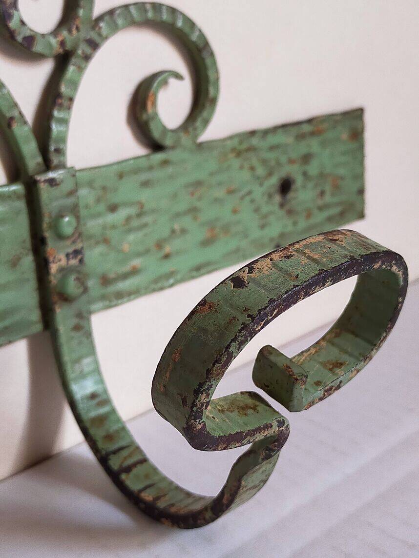 Wrought iron coat rack