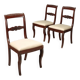 Antique Charles X chairs in mahogany and fabric, France, 19th century