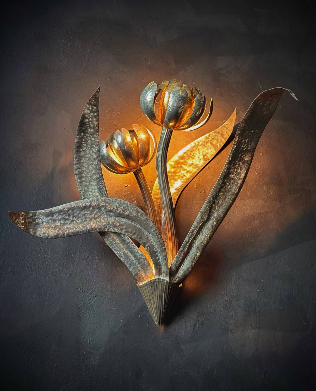 Large floral wall sconce