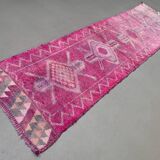 Vintage Turkish  Tribal Runner 318x90 cm veg dye wool rug tribal, handmade