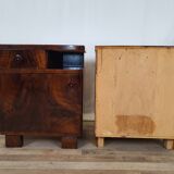 Pair of Art Decò bedside tables in mahogany