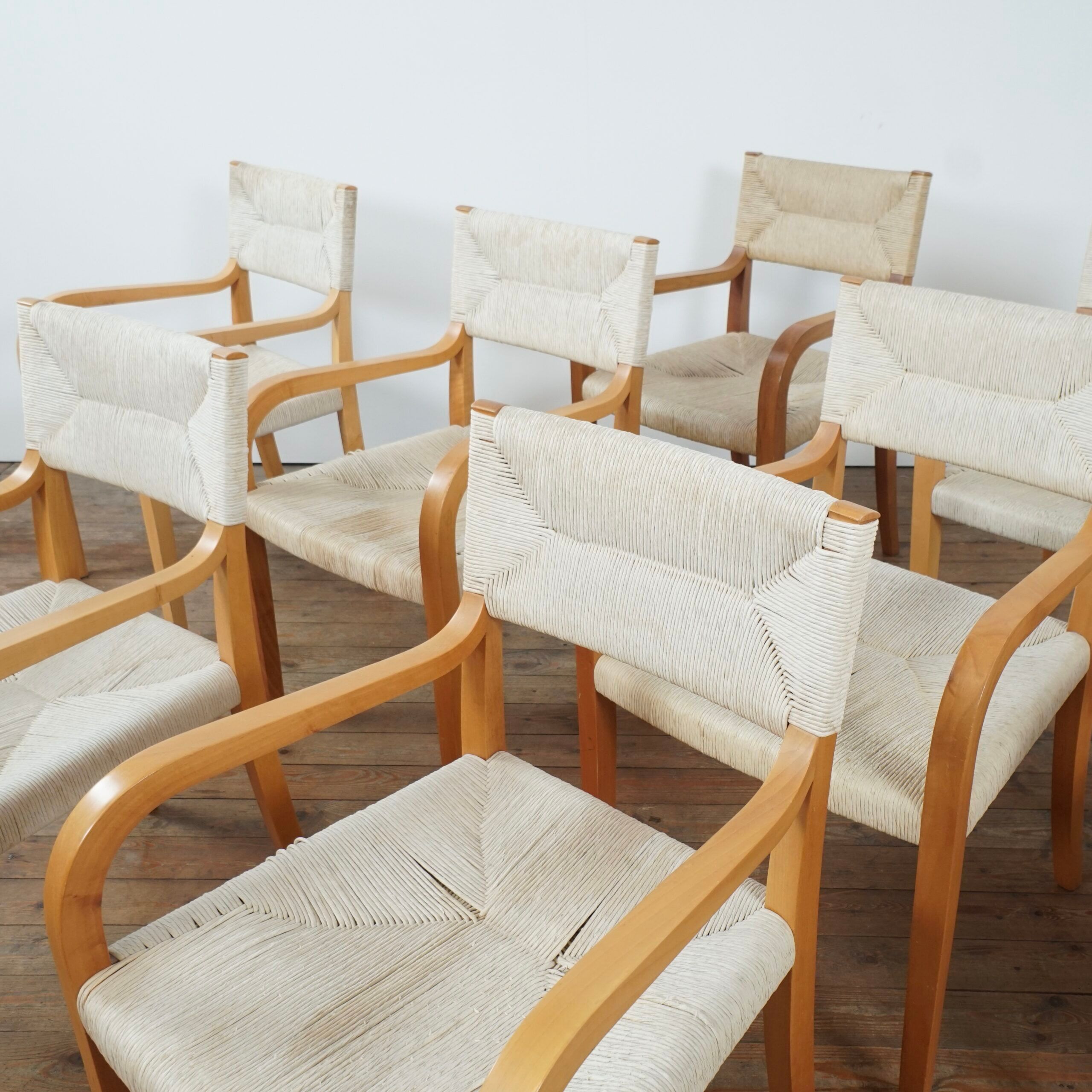 Set of 8 Risiedo dining chairs by Luca Meda for Molteni
