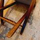 English folding chair - Vintage in wood and leather