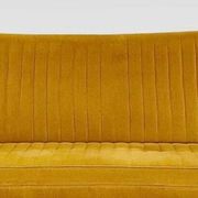 Mid-Century Three Seats Velvet Yellow Sofa, in the style of Gio Ponti