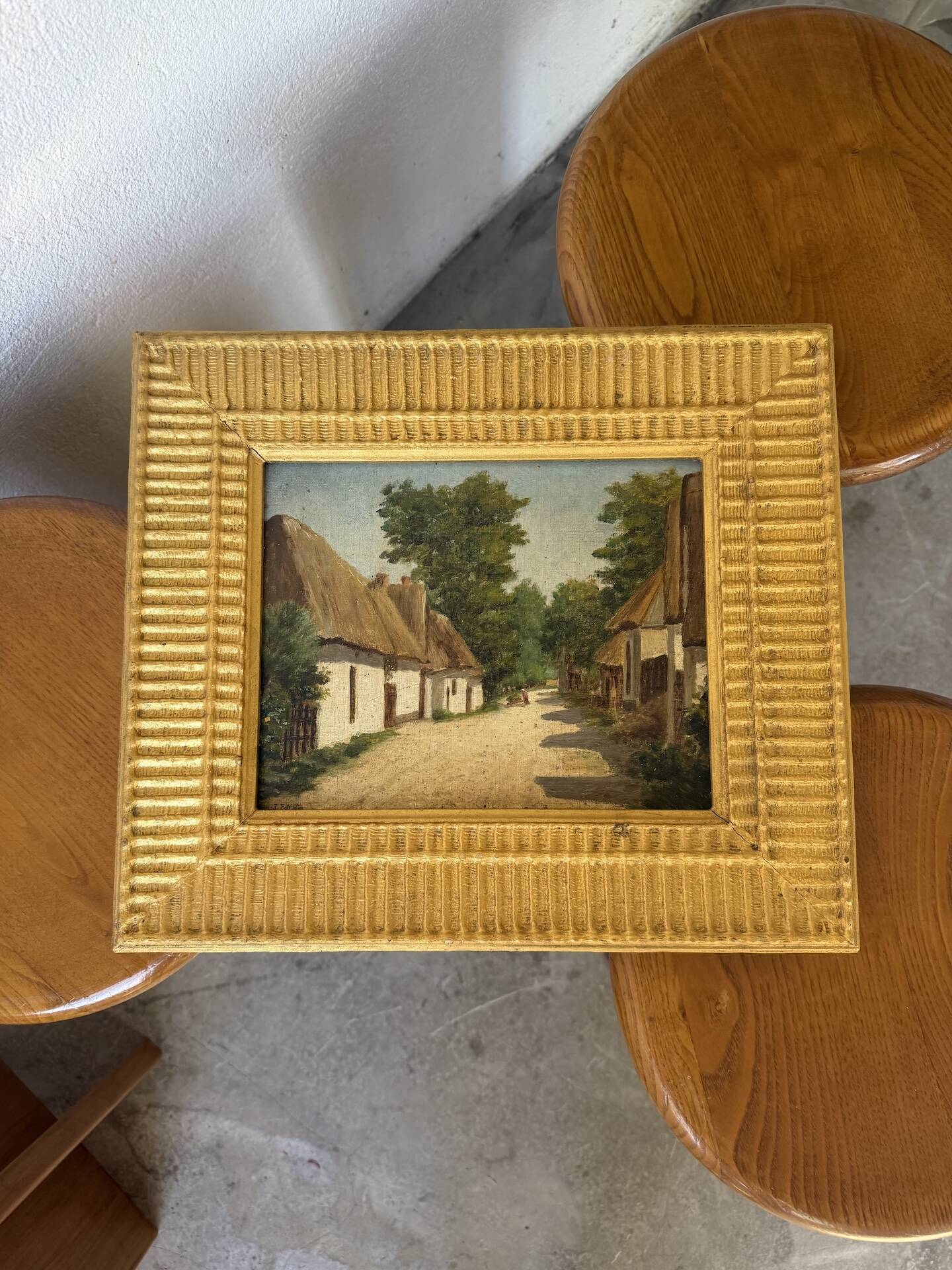 Small oil painting J.Poy 1900