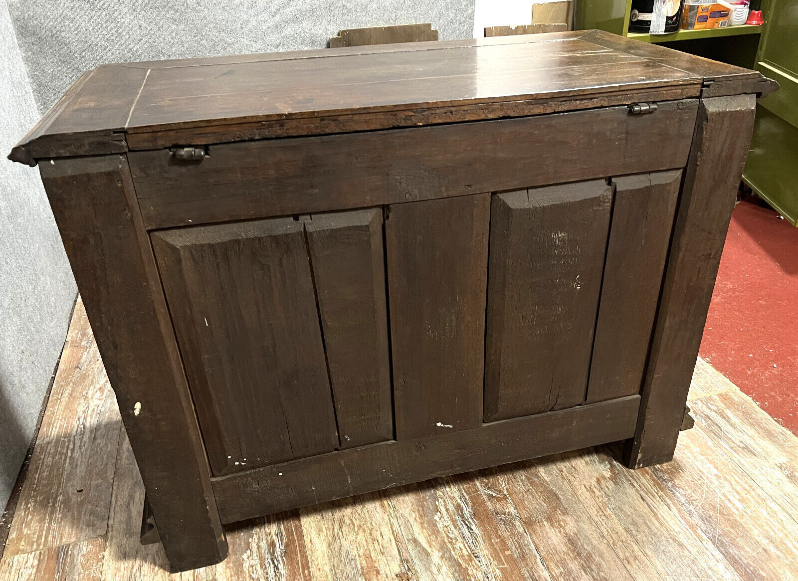 Sideboard has function as a Louis XIV period chest in solid walnut