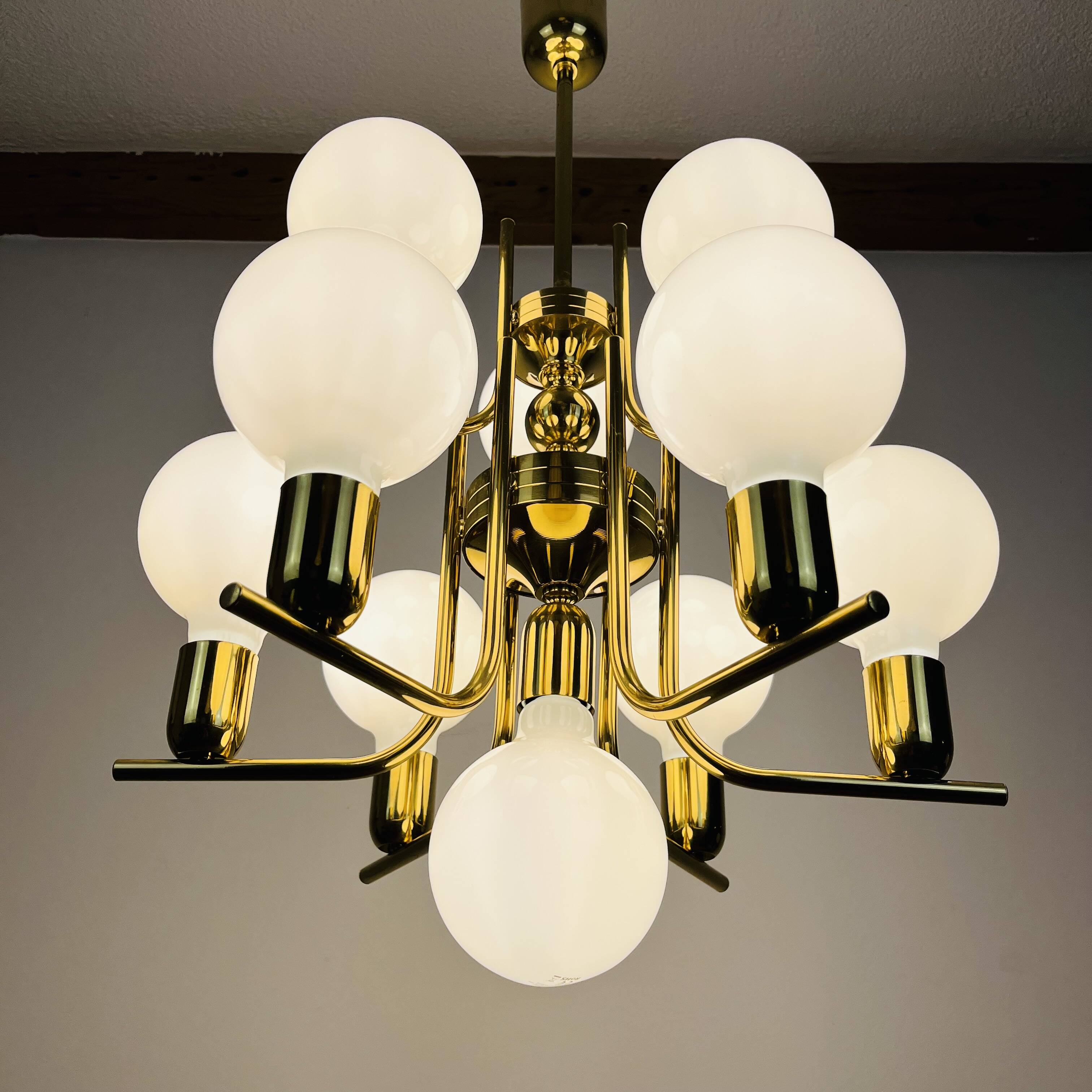 70s Hollywood Regency Gold Pendant Light