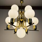 70s Hollywood Regency Gold Pendant Light