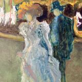 Oil painting on canvas / View of Montmartre during the Belle Époque / Signed Tomako, 1992