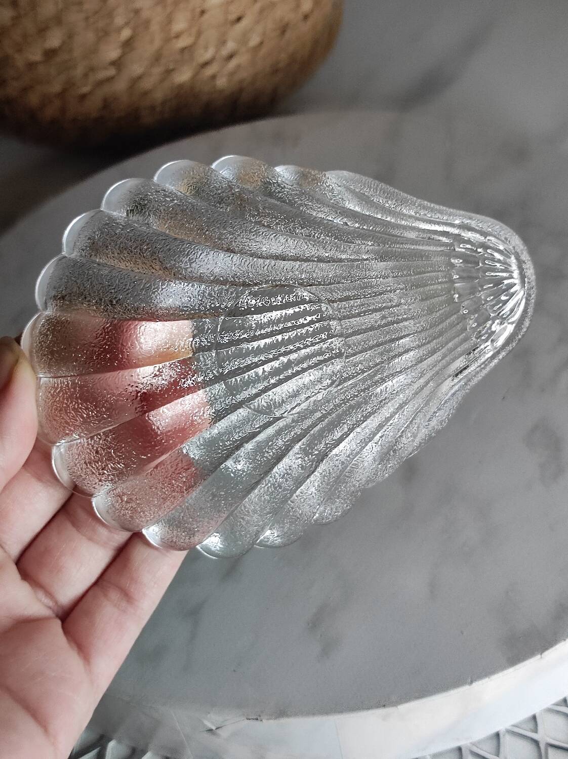 Crystal scallop bowl