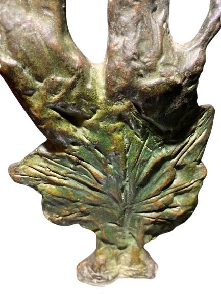 Sculpture of a man and a woman in spelter, signed Patsoglou