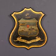 Antique 19thC English Hand Painted Essex Armorial Shield