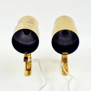 Pair Of Mid Century Scandinavian Brass Wall Lights By H.A. Jakobsson, 1960s