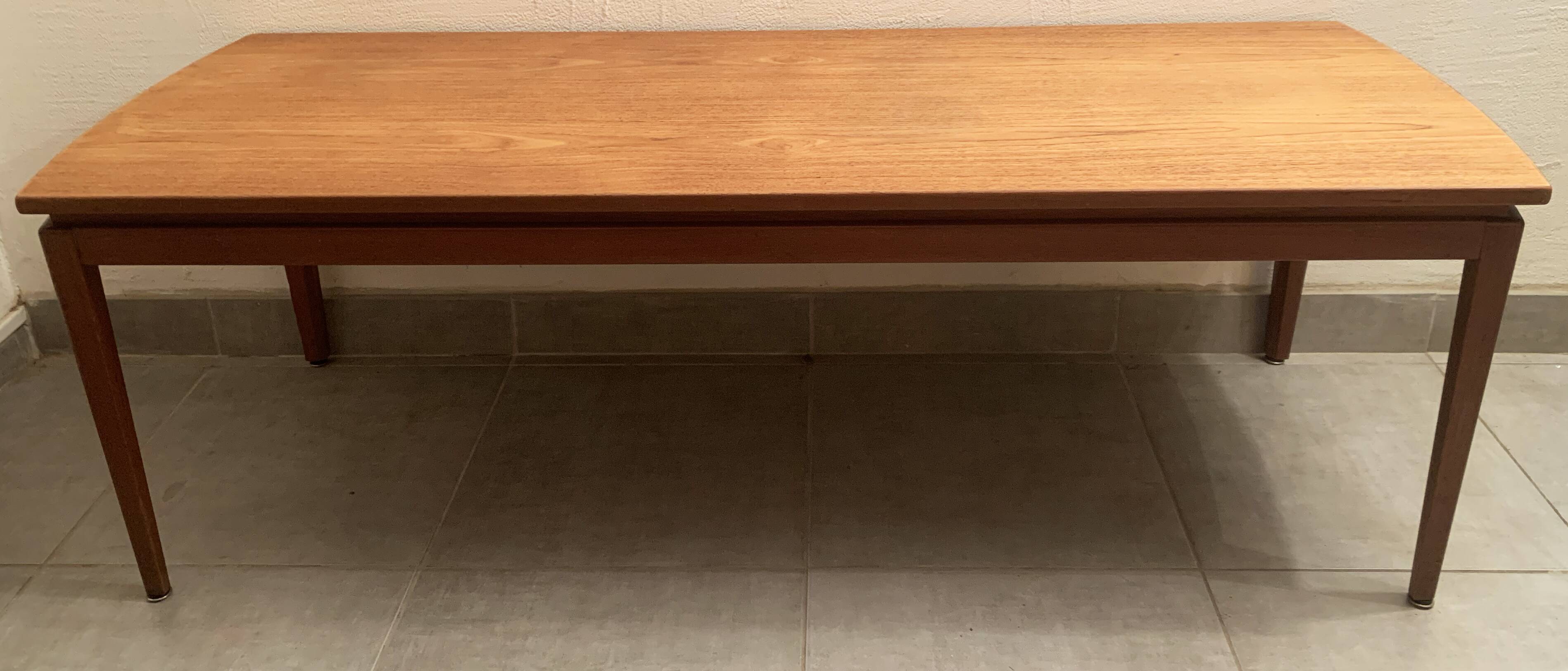 Large Scandinavian teak coffee table from the 60s