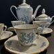 Limoges porcelain coffee set four cups pouring and sugar bowl
