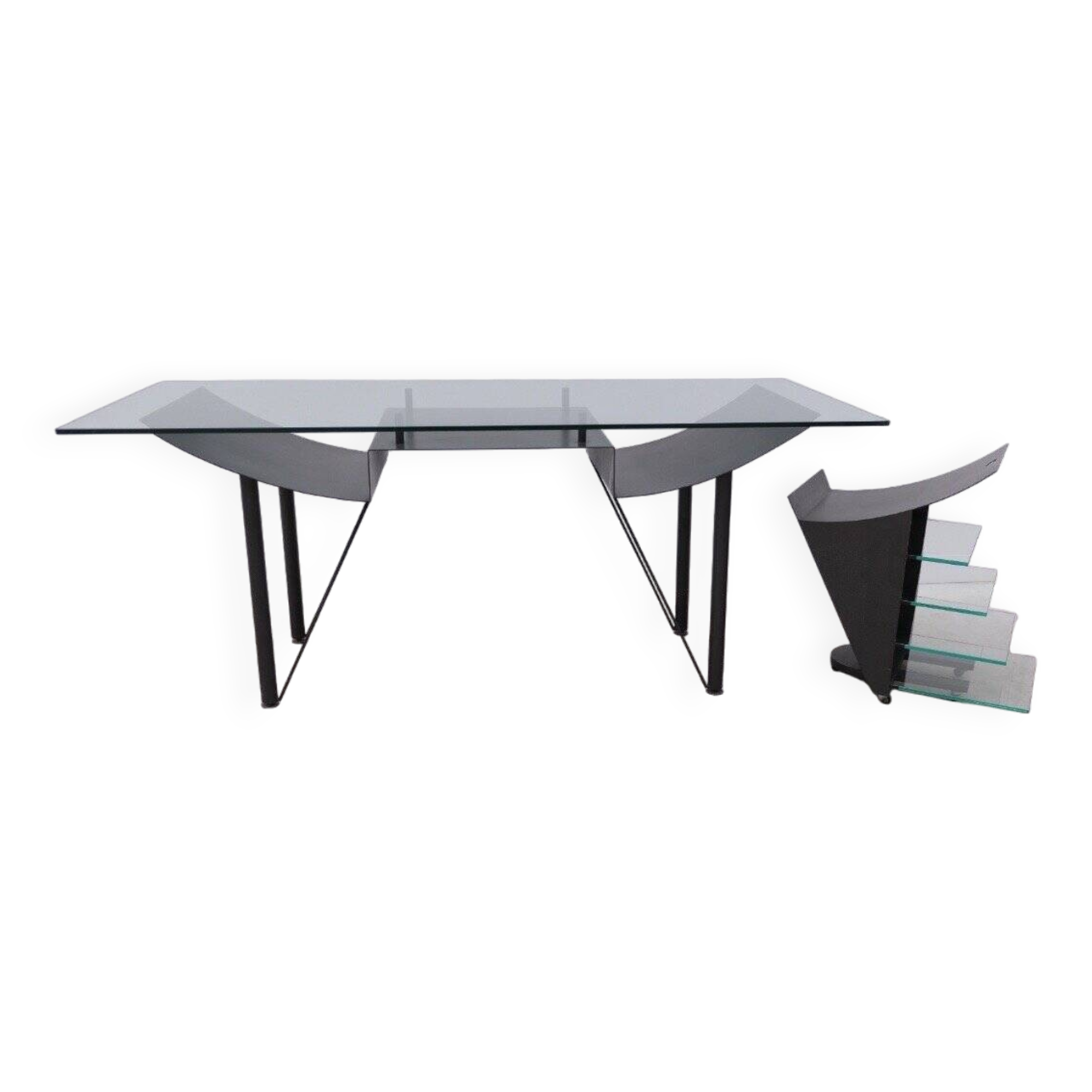 Desk and rolling block “007” by Hélène GALDINI for H. GALDINI, 1980