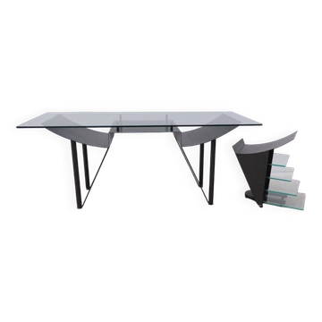 Desk and rolling block “007” by Hélène GALDINI for H. GALDINI, 1980