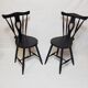 Series of 4 black Alsatian chairs heart pattern
