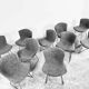 Set of 10 Wire chairs by Harry Bertoia for Knoll