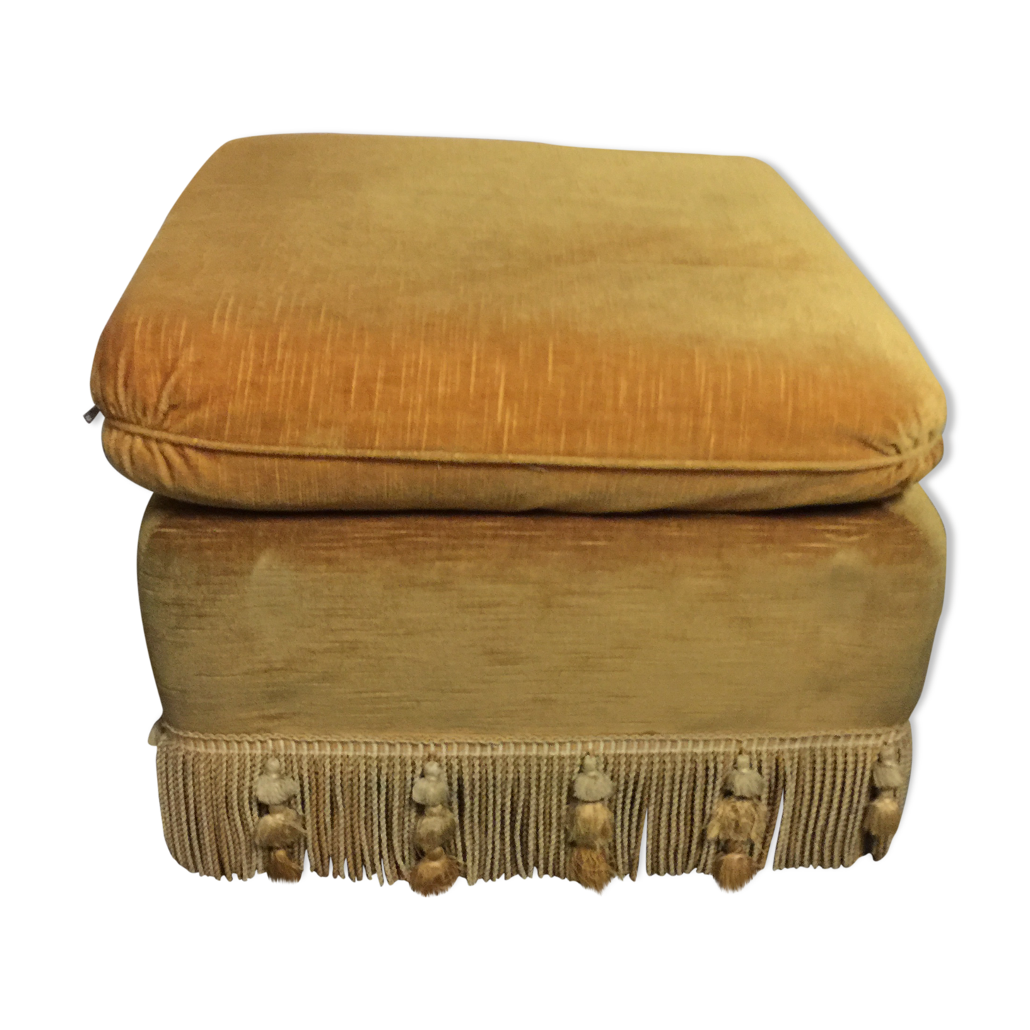 Golden yellow pouffe
