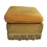 Pouf en velours jaune d'or