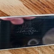 Set of 12 radium table knives in horn
