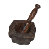 Wooden pestle and mortar