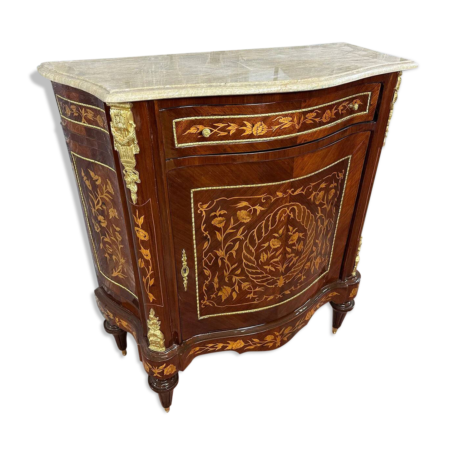Ornamental commode in marquetry - Napoleon III style