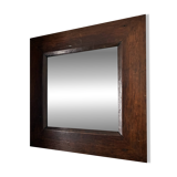 Bevelled mercury mirror with a wooden frame