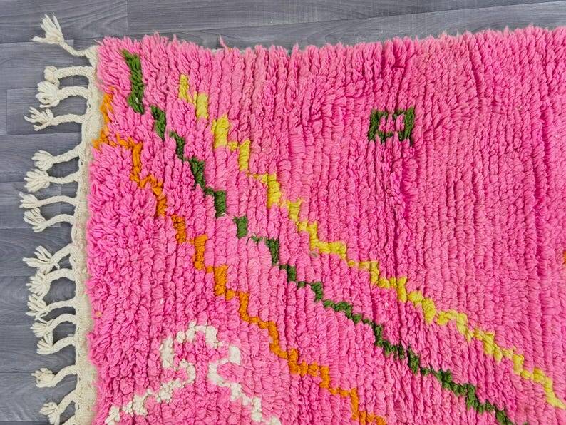 Incredible Moroccan pink rug, Beni Ourain rug 150/250cm