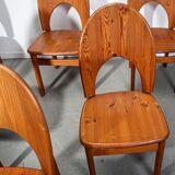 Ensemble de 6 chaises de salle à manger en pin par Ranier Daumiller
