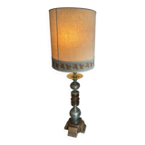 Retro wooden copper style floor lamp